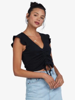 Roxy Flirty Vibe V-Neck Top -Helena Shop arjkt03312 roxyw kvj0 sd1