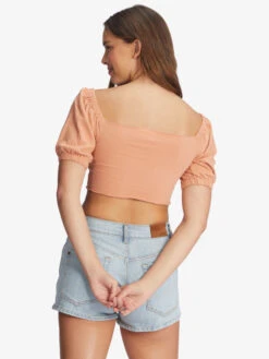 Roxy Flirty Walk Ruched Crop Top 7 Roxy Flirty Walk Ruched Crop Top -Helena Shop arjkt03393 roxyw ckl0 bck1