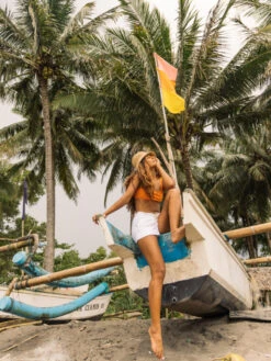 Roxy Oceanside Elastic Waist Shorts -Helena Shop arjns03007 roxyl wbb0 frt3