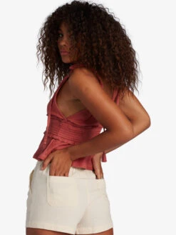 Roxy Oceanside High Waisted Short Non-Denim Shorts -Helena Shop arjns03146 roxyw teh0 bck1