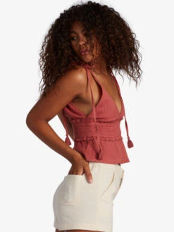 Roxy Oceanside High Waisted Short Non-Denim Shorts -Helena Shop arjns03146 roxyw teh0 sd1