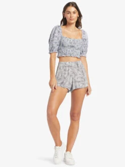 Roxy Easy Does It High Waist Shorts -Helena Shop arjns03233 roxyw bsp6 frt9