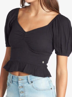 Roxy Life Mirage Woven Puff Sleeve Top 9 Roxy Life Mirage Woven Puff Sleeve Top -Helena Shop arjwt03292 roxyw kvj0 dtl1