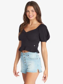 Roxy Life Mirage Woven Puff Sleeve Top 8 Roxy Life Mirage Woven Puff Sleeve Top -Helena Shop arjwt03292 roxyw kvj0 sd1