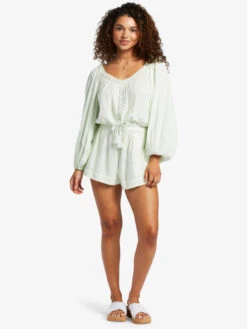 Roxy What A Vibe Long Sleeve Crop Top -Helena Shop arjwt03315 roxyw gbg0 frt9