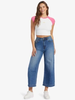 Retro Roxy Cropped Raglan Sleeve Baby T-shirt -Helena Shop arjzt07582 roxyw mjy0 frt9