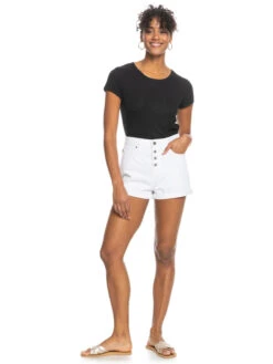 Roxy Authentic Summer White High Denim Shorts 16 Roxy Authentic Summer White High Denim Shorts -Helena Shop erjds03285 roxyw wbww frt9