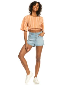 Roxy Holiday Stuff High Waist Denim Shorts -Helena Shop erjds03289 roxyw bfn0 frt9