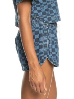 Roxy New Impossible Printed Denim Shorts -Helena Shop erjds03300 roxyw xbbb frt2