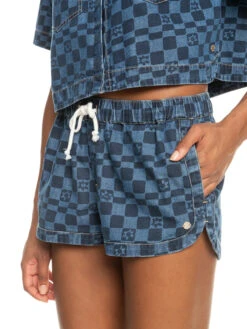 Roxy New Impossible Printed Denim Shorts -Helena Shop erjds03300 roxyw xbbb frt3