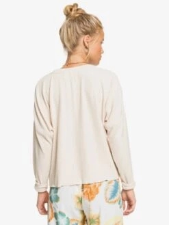 Roxy Cozy Day Long Sleeve Rib Knit Top -Helena Shop erjkt03795 roxyw teh0 bck1