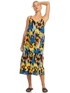 Roxy Waiting Line Printed Midi Dress -Helena Shop erjwd03704 roxyw kvj6 frt9