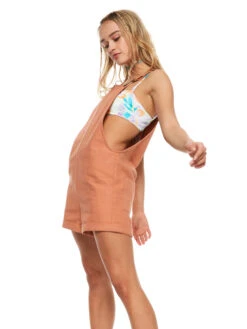 Roxy Silver Sky Again Dungaree Shorts -Helena Shop erjwd03706 roxym ckl0 frt2