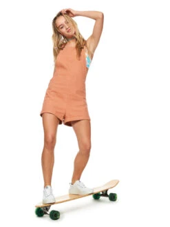 Roxy Silver Sky Again Dungaree Shorts -Helena Shop erjwd03706 roxym ckl0 frt9